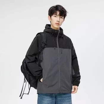Outdoor leisure spring and autumn new jackets men s hooded jackets men s trendy brand workwear tops color-blocked trendy jackets M