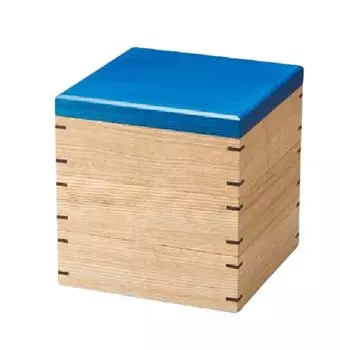 Outdoor Lunch Box Made in Wooden Standard White Walnut Lunch Box with Three Dividers Perfect for New J-kitchens (Bento Box) Japan, Kyutarou BLUE