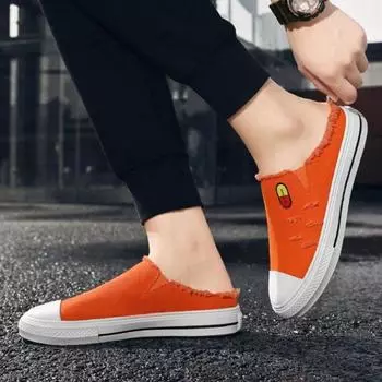 Outdoor Men s Shoe Canvas Flat Male Slipper Fun Eva Clappers 2024 Adult Cheap Shoes 2025 New In Trend Comfortable Style Slides 39