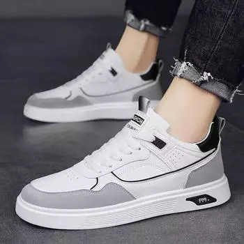 Outdoor men s shoes spring and summer breathable 2025 new student leather youth board shoes men s versatile casual Korean version of trendy shoes 39