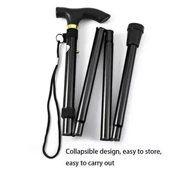 Outdoor Mountaineering Trekking Folding Trekking Pole Five Telescopic Crutches Travel Climbing Sports Aluminum Alloy Cane серебряный