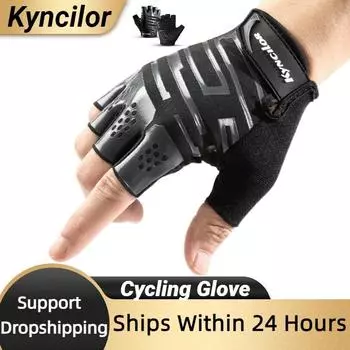 Outdoor Non-Slip Cycling Bicycle Long Finger Gloves Sports Touch Screen Men And Women Sbr Shock-Absorbing Glov M