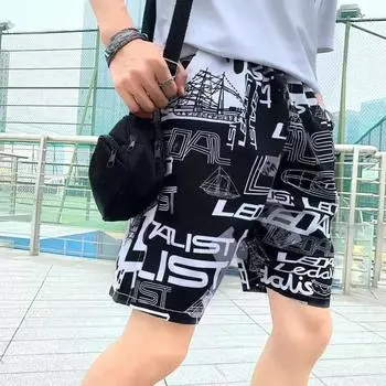 Outdoor Quick-drying Beach Pants Men s Summer Swimming Big Pants Men s Shorts Men s Swimming Trunks L чёрный