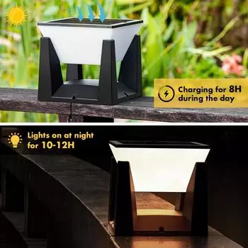 Outdoor Solar Post Light Solar Pillar Lights Modern LED Fence Deck Cap Lamp IP65 Waterproof Landscape Column Lighting for Flat 1pcs