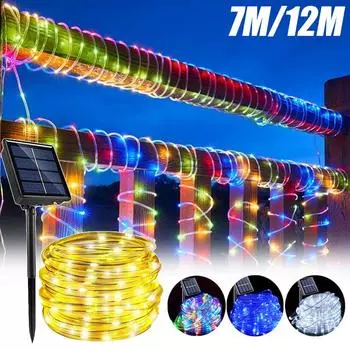Outdoor Solar Tube Rope Led Light Garden Christmas Decoration Fairy String Light 7M/12M For Outdoor Wedding Party Led Lamp Decor 7M разноцветный