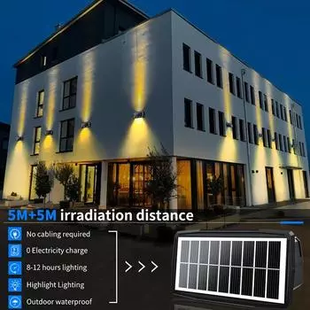 Outdoor Solar Wall Light Auto Switch Solar Garden Step Staircase Decoration Light Waterproof RGB White/Warm White Solar Light 1PCS