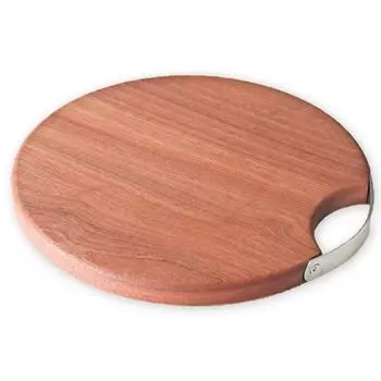 Outdoor Specialty Wooden Cutting Board Round LL with Metal Fittings Current model J-kitchens 36x2cm