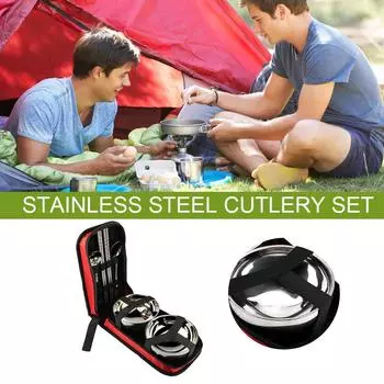 Outdtoor Tableware Set Non-Stick Picnic Tableware Set Outdtoor Barbecue Supplies озеро синий