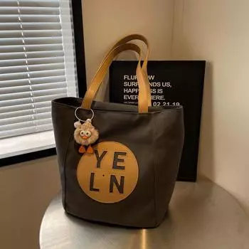 Outer single women s bag 2024 new work student fashionable simple large-capacity tote bag commuter versatile shoulder bag tide