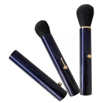 Outlet Portable Face Brush Cheek Brush and Powder Brush Makeup Brush Rokkakukan Sakurado Face Brush SF-a 2-Way (Navy)