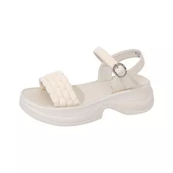 Outside wear one word with temperament sandals thick sole with skirt women s shoes sandals 35