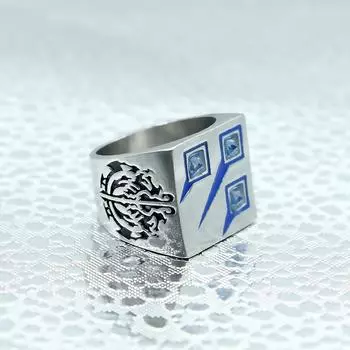 Overlord Bone King Silver Ring Anime Peripheral Cosplay Jewelry Fan Fashion Gift
