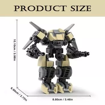 Ovly Creative Design Compatible Small Particle Building Blocks Kids Cool Fighter Military Armed Mecha Robotics War Machine белый