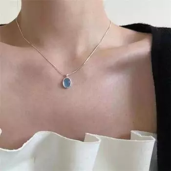 Овальный кулон с лунным камнем, цепочка в виде змеи, ожерелье из сплава, колье, идеальные украшения для женщин, повседневный и праздничный декор, все сезоны