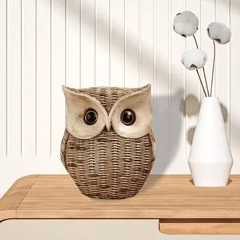 Owl Resin Ornaments, Home Living Room, TV Cabinet, Bookcase, Desktop, Handicraft Creative Decorations. One Size зелёный