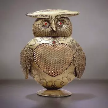 Owl Tabletop Showpiece Ambiance Enhancing Captivating Storytelling Tealight Holder for Home Decor, Thoughtful Gifting (Owl)