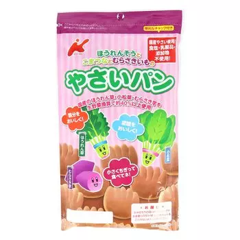 Овощной хлеб Kanemasu Seika и фиолетовый сладкий картофель 65 г x 12 пакетиков Шпинат, Комацуна,