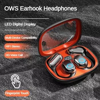 OWS водонепроницаемые беспроводные наушники Bluetooth5.3 Hi-Fi стерео наушники с шумоподавлением светодиодный дисплей гарнитура ушной крючок наушники с открытым ухом
