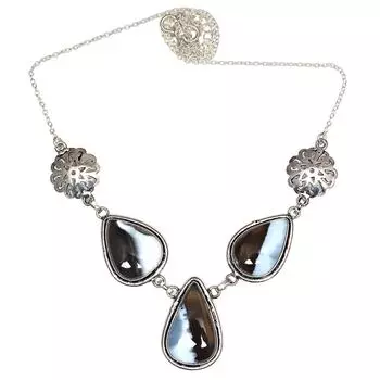 Owyhee Opal Necklace Jewelry Silver Gemstone Blue Handmade Gifted Pendant