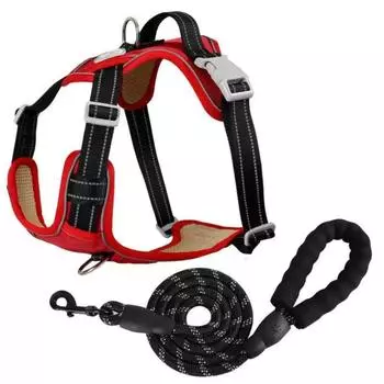 Oxford Cloth Dog Chest Explosion-proof Punching Large Dog Chest Vest Style Pet Leash One Size