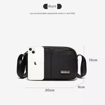 Oxford Cloth Nylon Middle-Aged One-Shoulder Women s Cross-Body Bag Black (small) 20*13*9