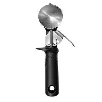 OXO Lever Ice Cream Scoop Dishwasher Safe серебряный