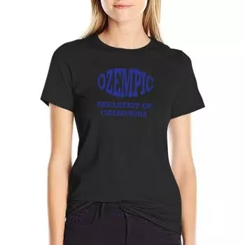 Ozempic - Завтрак Чемпионов Футболка Женская Одежда Винтажная Одежда Хиппи Футболка Платье Для Женщин Плюс Размер Сексуально S белый