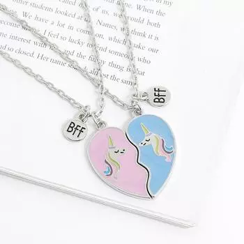 Ожерелье Best Friends Broken 2 шт. Единорог Love Stitching Friendship Ожерелья