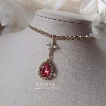 Ожерелье-чокер со стразами Romantic Queen - Розовый розовый