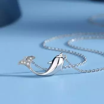 Ожерелье Dolphin Love, женское покрытие, корейская версия, маленькая, свежая и простая, универсальная цепочка на ключицу, INS, маленькая дизайнерская подвеска