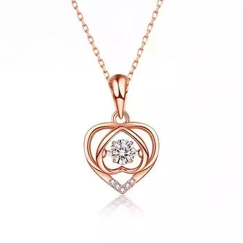 Ожерелье Double Love Heart-spirited для женщин, подвеска Beating Heart, цепочка на ключицу, цепочка на шею