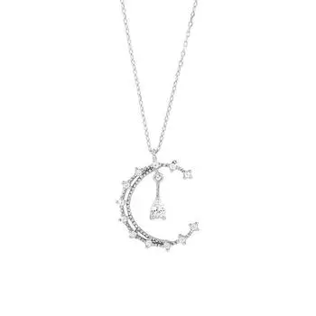 Ожерелье Flash Diamond Hollow Water Drop Moon, инкрустированное цирконом, цепочка до ключицы, темпераментное, легкая роскошь, аксессуары, подарок