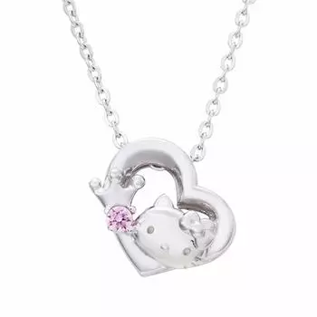 Ожерелье Hello Kitty 45-я годовщина Открытое сердце HelloKitty Sanrio Подвеска серебро [Белый клевер] Женский SA45KT-N002RD