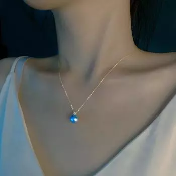Ожерелье из чистого 18-каратного золота, кулон, настоящие ювелирные изделия Au750, натуральный пресноводный жемчуг 8-9 мм, женский подарок на вечеринку, принцесса D663-2 45cm