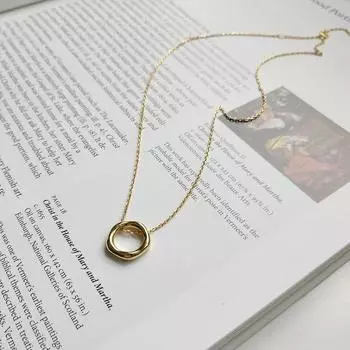 Ожерелье из стерлингового серебра 925 пробы с геометрическим узором на ключице, модное нерегулярное круглое золотое ожерелье для женщин, подарок на вечеринку S-N533