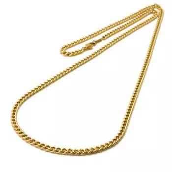 Ожерелье из титана Kihei Gold 60 см, подходит для людей с аллергией на металл, для мужчин и женщин, 3,3 мм золотой