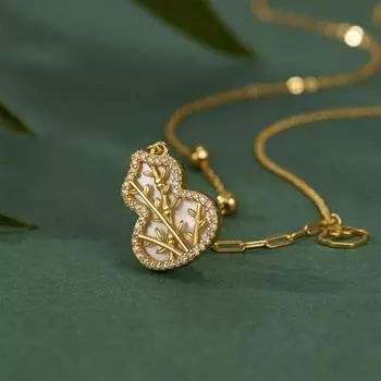 Ожерелье из тыквы из серебра 925 пробы, женское, с подвеской Fulu, темпераментное, универсальное, на ключицу, летнее, премиум-ожерелье, подарок для девушки 925 silver золотой