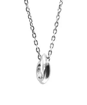Ожерелье LION HEART Edge Double Ring из нержавеющей стали 316L 50 см, серебро LH-1, ожерелье/хирургическое (Металл Гипоаллергенный)