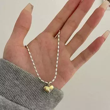 Ожерелье Love Цепочка Mili в форме сердца Цепочка для ключицы Тяжелая промышленность Легкое роскошное ожерелье Универсальный холодный стиль