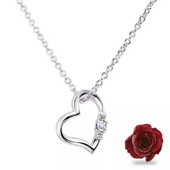 Ожерелье Love Heart Preserved Flower Gift Set Tanzanite December Birthstone Antique Red [Sears] Womens