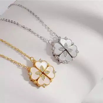 Ожерелье Lucky Four Leaf Clover с кулоном в виде сердца и ракушки, колье для женщин, модные ювелирные изделия, подарок YSL золотой