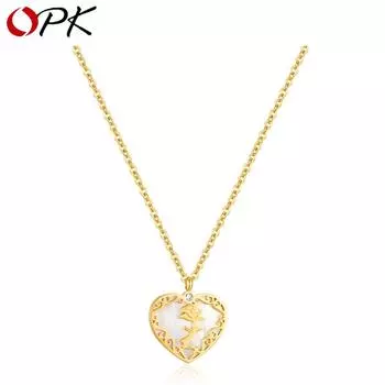 Ожерелье OPK Fashion Love Rose из титановой стали серебряный