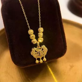 Ожерелье Ping An Lock Light Luxury Niche Advanced Design Gangfu Brand Clavicle Chain ожерелье Nature Year