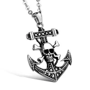 Ожерелье-якорь с черепом из аниме One Piece, Мужская цепочка на ключицу
