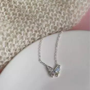 Ожерелье с бабочкой из стерлингового серебра 925 пробы, женское, Mori Sweet Symphony, циркон, ключичная цепочка, изысканные аксессуары премиум-класса, новое 925 silver