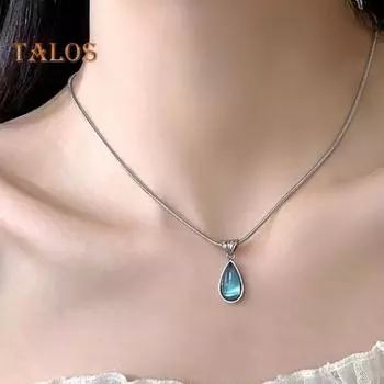 Ожерелье с каплями воды Let Tears Out Blue Teardrop, ожерелья для женщин, чокер с искусственным кристаллом и каплями воды синий