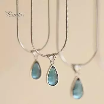 Ожерелье с каплями воды Let Tears Out Blue Teardrop, ожерелья для женщин, чокер с искусственным кристаллом и каплями воды синий