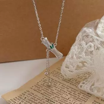 Ожерелье с кисточками из бамбука — модное, простое и универсальное. Изысканный подарок для лучшего друга, цепочка на ключицу