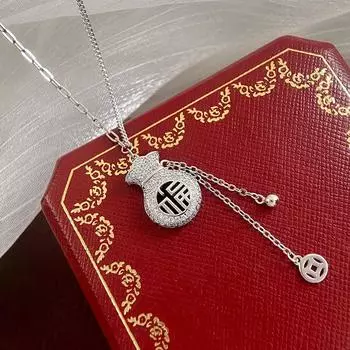 Ожерелье с кисточками Lucky Bag, новый год, новый стиль, счастливая буква, медная монета, цепочка на ключицу для лучшего друга