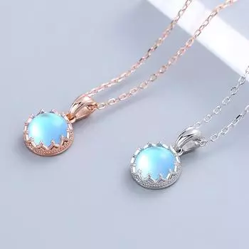 Ожерелье с короной и лунным камнем, женское ожерелье из стерлингового серебра 925 пробы, цепочка на ключицы, дизайн ниши, светлый роскошный кулон, простой модный темперамент